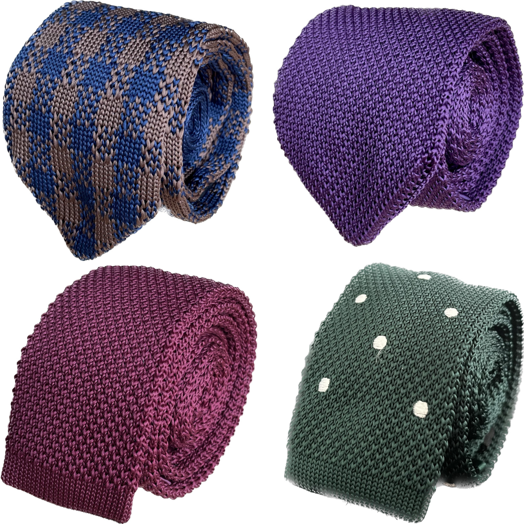 A collection of four knit ties