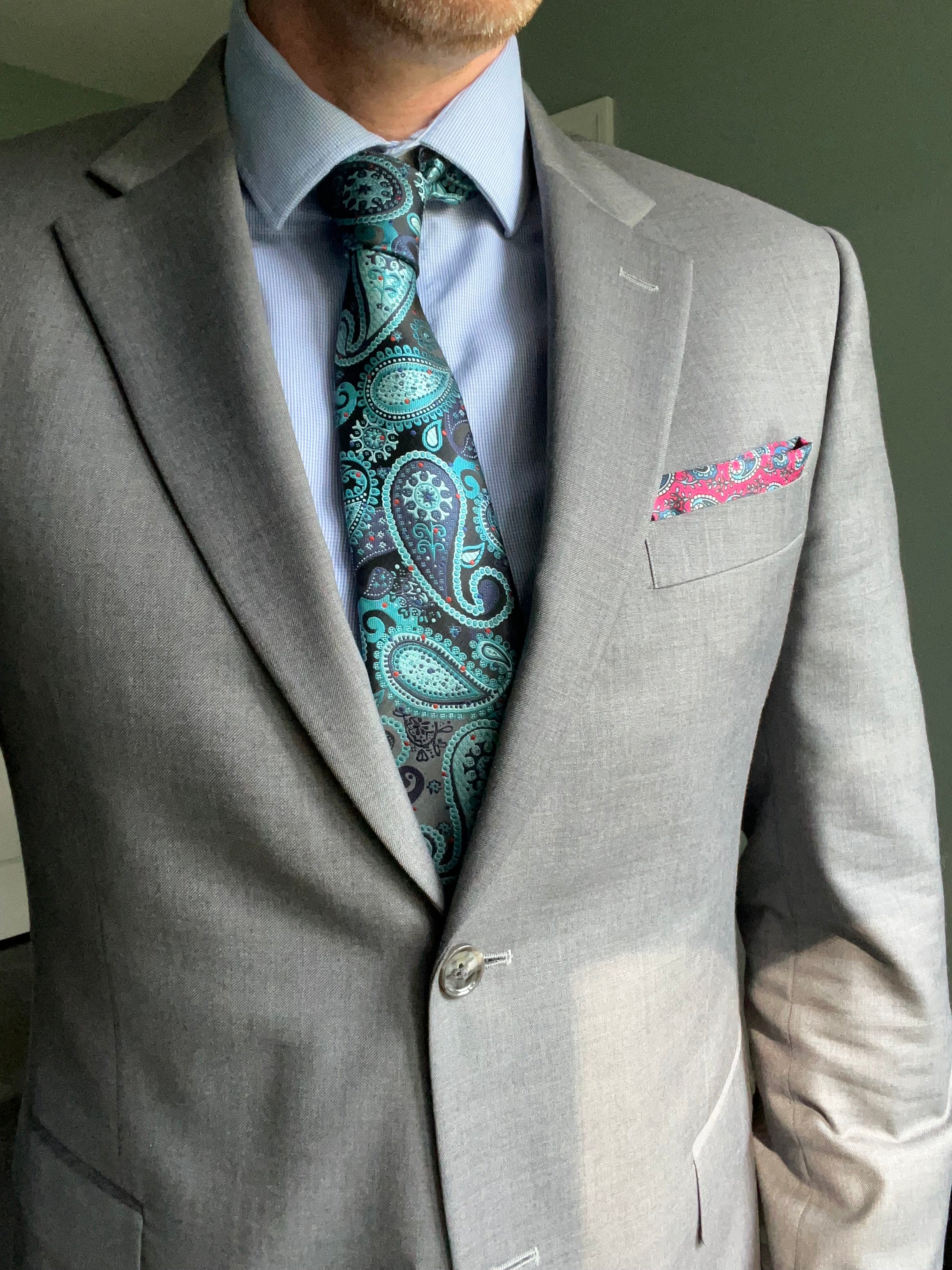 Turquoise Paisley Silk Tie