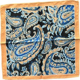 Pastel Paisley Silk Pocket Square in Burnt Orange