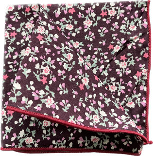 Bourgogne Floral Cotton Pocket Square