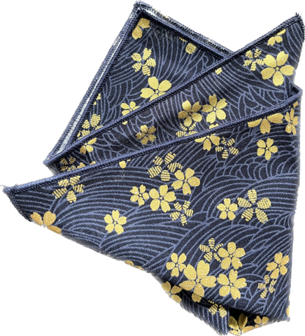 Woodsorrel in Navy Cotton Pocket Square