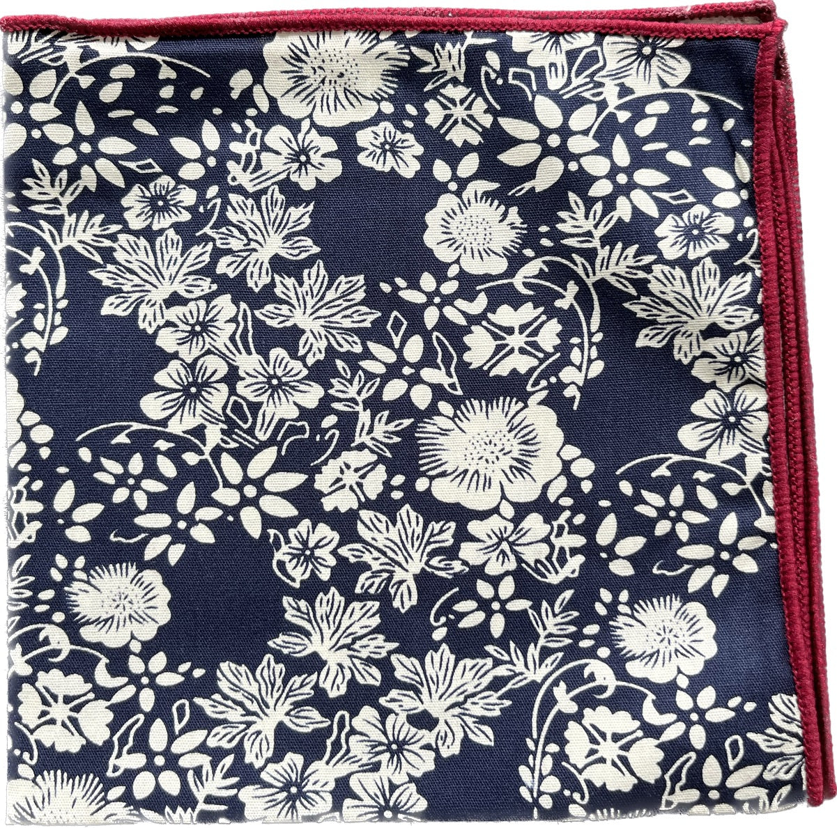 Tuberose Dark Navy Cotton Pocket Square