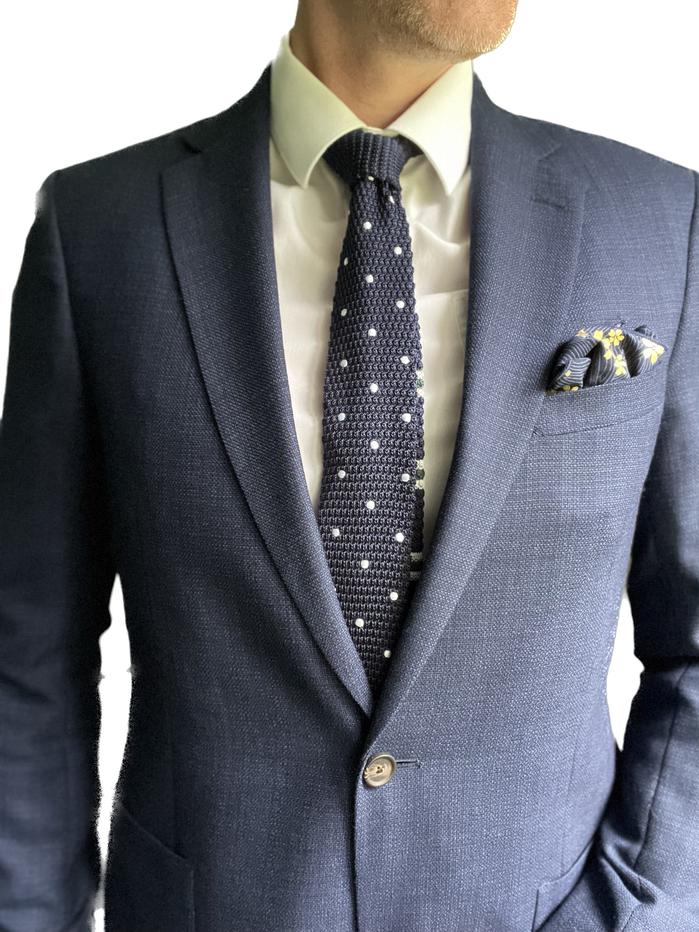 Spey Navy Blue Knit Tie