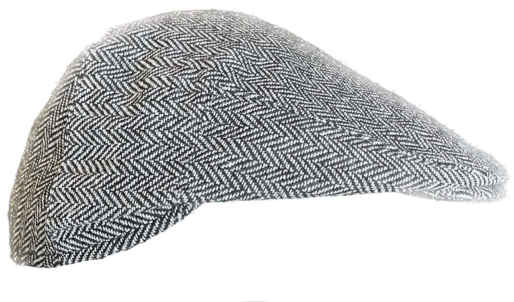 Flat Cap in Light Grey Herringbone