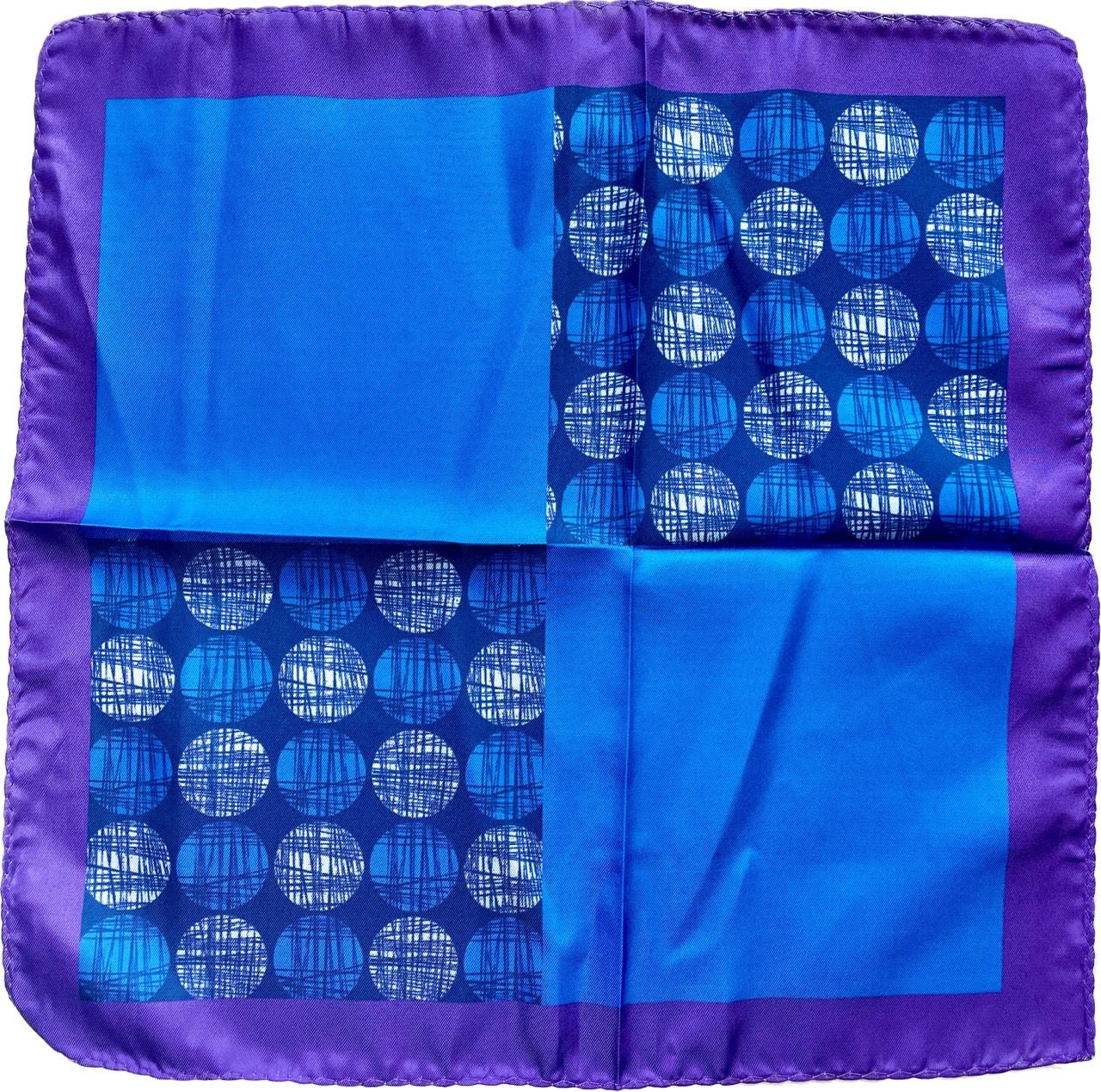 Silk Pocket Square in Purple and Royal Blue