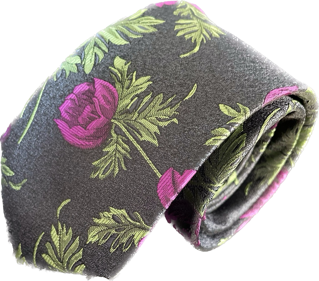 Purple Breadseed Poppy Silk Tie