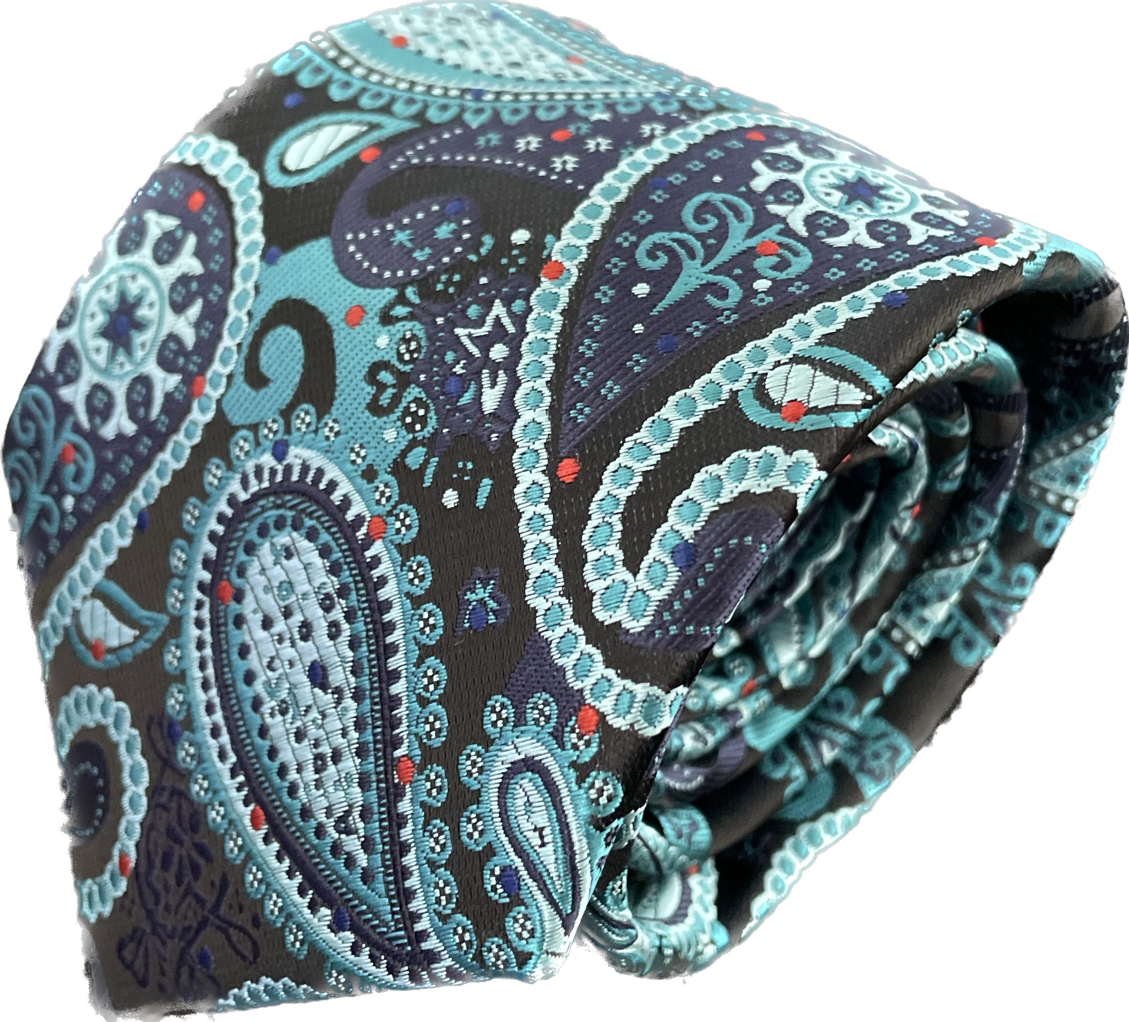 Turquoise Paisley Silk Tie