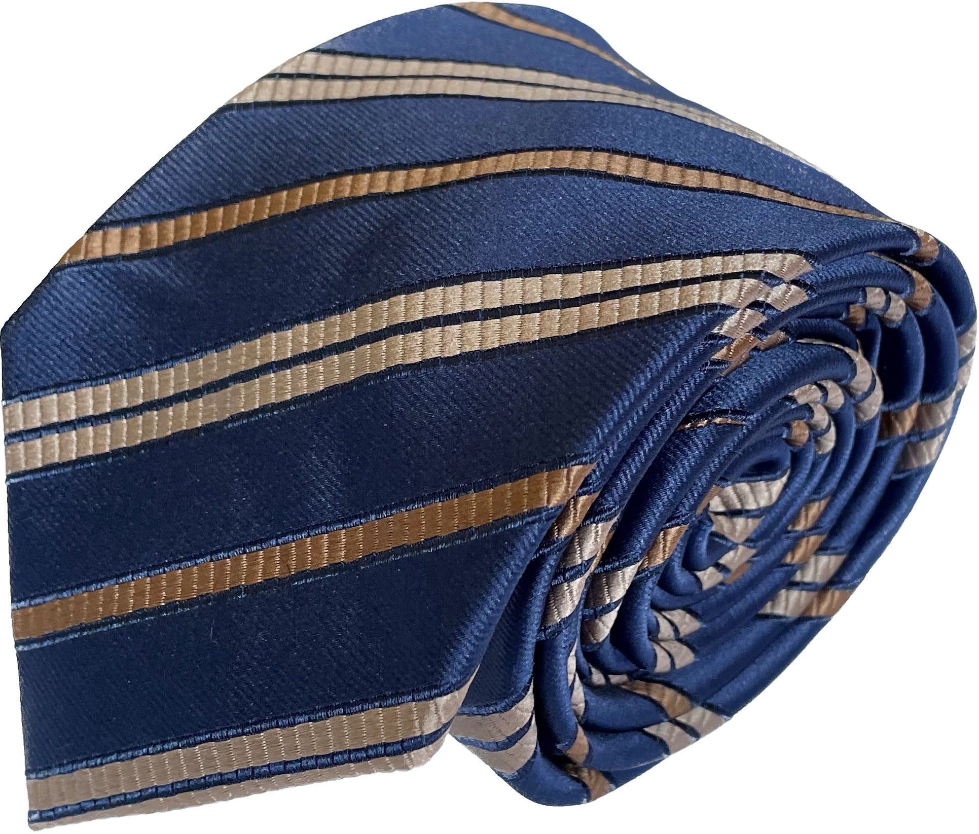 Navy with Gold Silk Tie