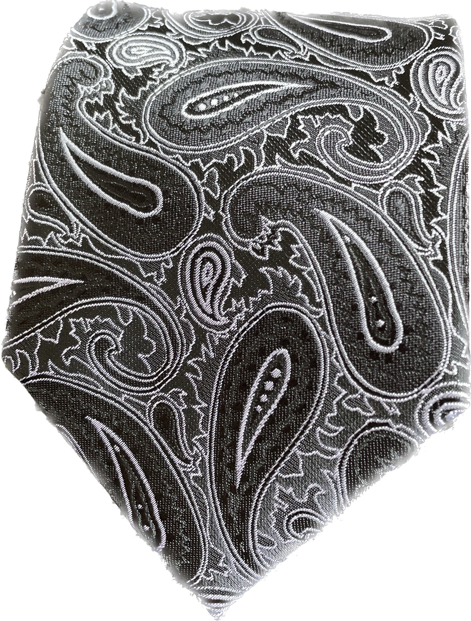 Alchemy Silver Paisley Silk Tie