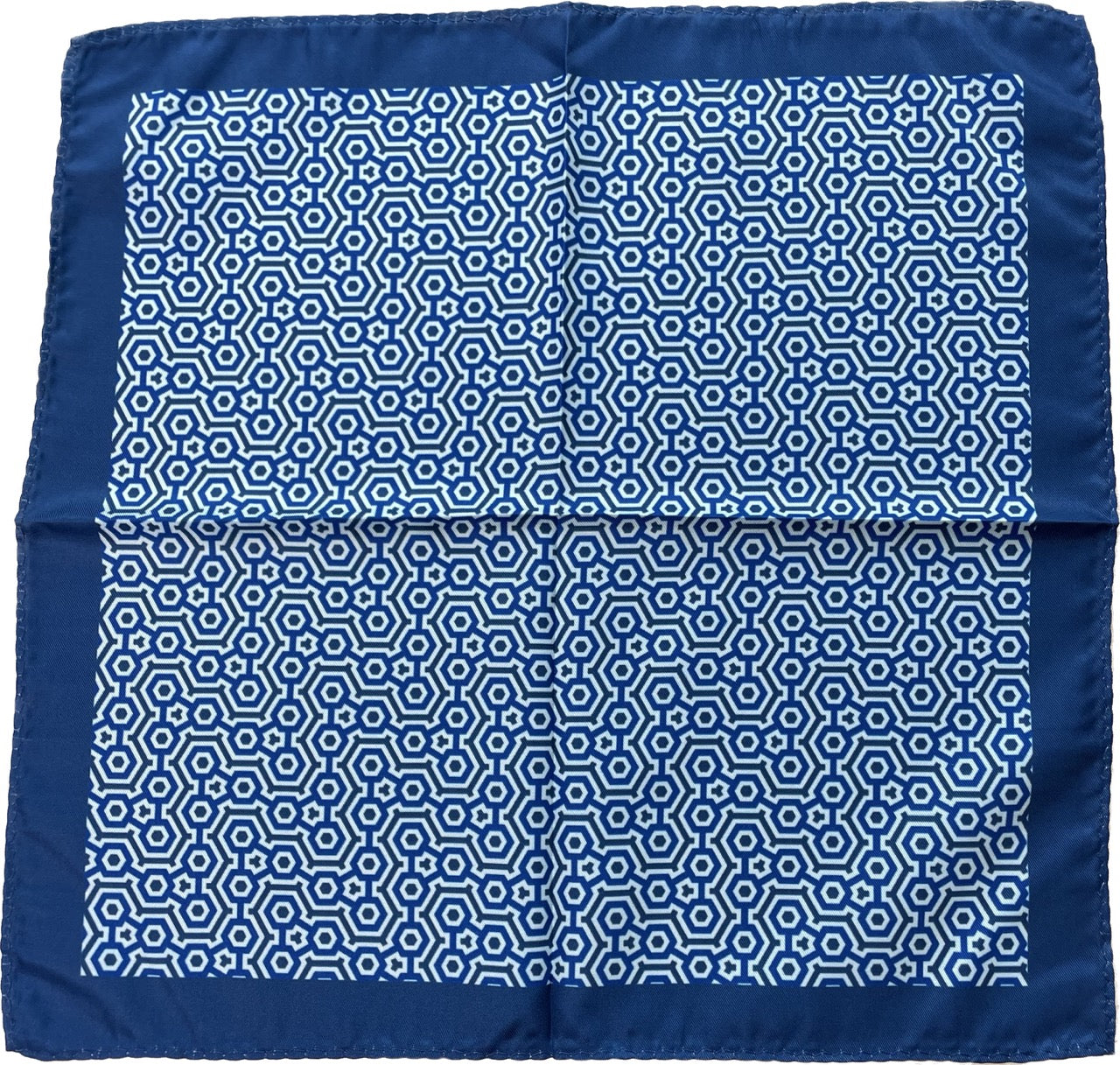 Silk Pocket Square in Navy with Abstract Pattern