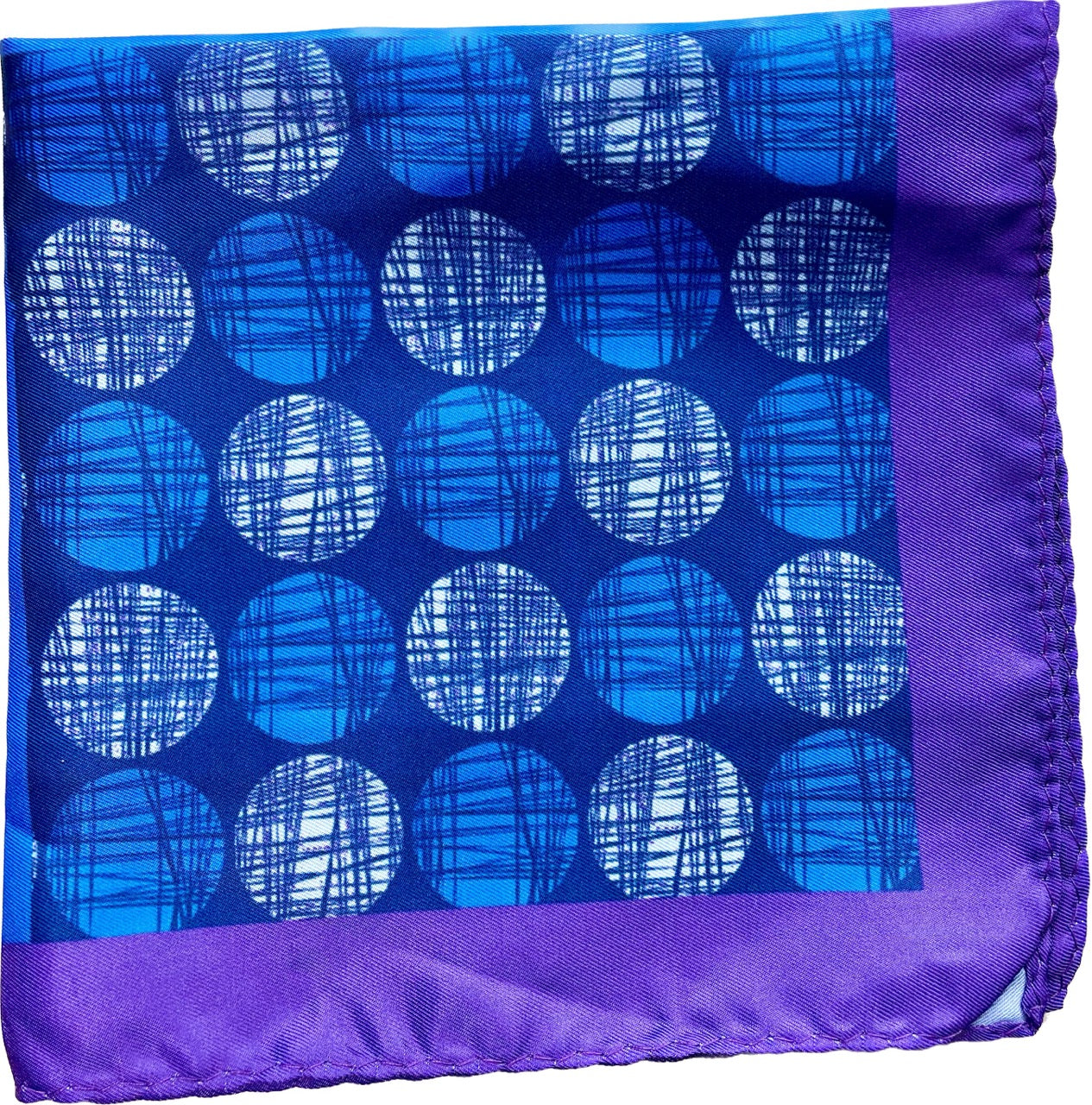 Silk Pocket Square in Purple and Royal Blue